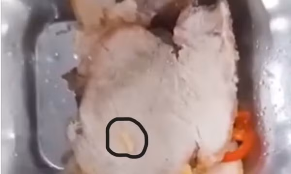 Công nhân hoảng hốt vì khay cơm có dị vật giống dòi trong bữa ăn trưa