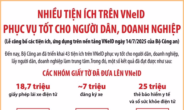 Nhiều tiện ích trên VneID phục vụ tốt cho người dân, doanh nghiệp
