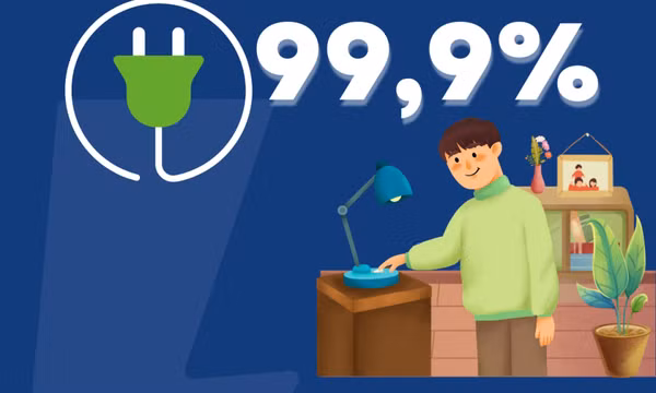 99,9% - là tỷ lệ hộ gia đình trên toàn quốc sử dụng điện sinh hoạt năm 2024