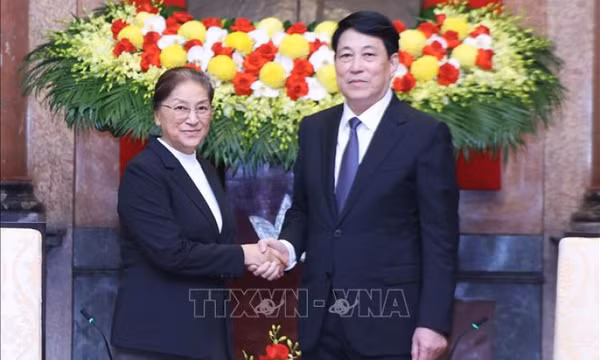 Chủ tịch nước Lương Cường tiếp Phó Chủ tịch nước Lào