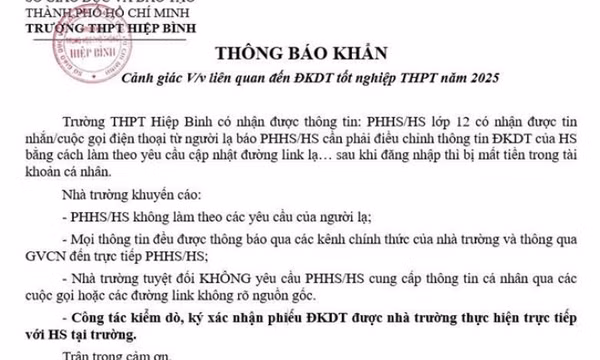 Trường học cảnh báo chiêu trò lừa đảo liên quan đến đăng ký thi tốt nghiệp THPT