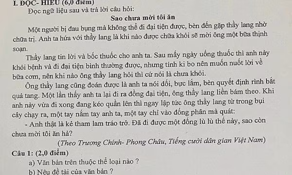 Hai giáo viên bị kiểm điểm vì ra đề Văn 'nhạy cảm'