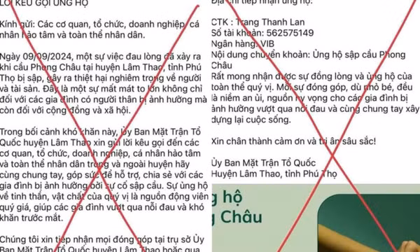 Xuất hiện fanpage lừa đảo kêu gọi quyên góp cho nạn nhân sập cầu Phong Châu