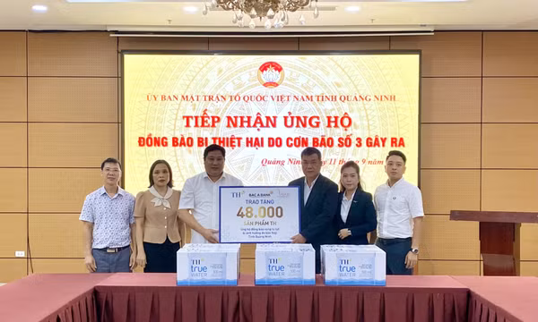 Bac A Bank cùng Tập đoàn TH ủng hộ Quảng Ninh 48.000 sản phẩm TH