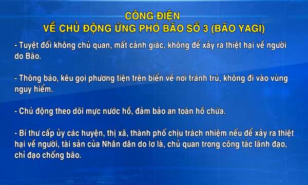 Quảng Ninh: Công điện về chủ động ứng phó với bão số 3 (Yagi)