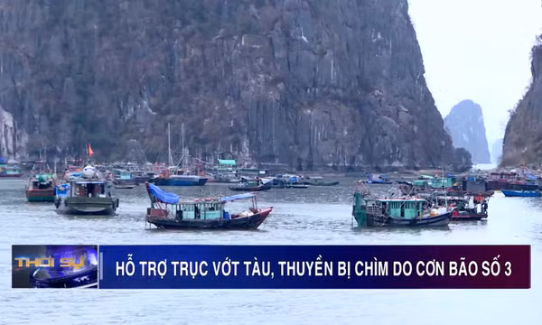 Quảng Ninh: Hỗ trợ trục vớt tàu, thuyền bị chìm do cơn bão số 3