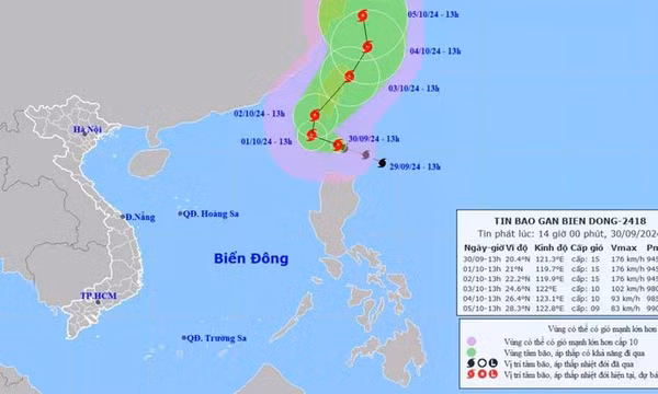 Bão Krathon khả năng vào Biển Đông trong 24 giờ tới