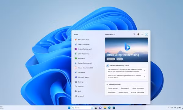 Windows 11 có bản cập nhật quan trọng, đưa Bing AI lên thanh tác vụ