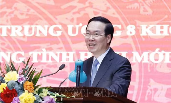 Chủ tịch nước Võ Văn Thưởng dự Hội nghị tổng kết thực hiện Chiến lược bảo vệ Tổ quốc