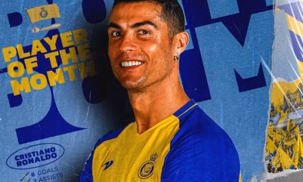 Ronaldo nhận giải thưởng cá nhân đầu tiên tại Saudi Arabia
