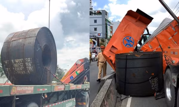 Xe container chở thép cuộn rơi đè bẹp ôtô, Bộ GTVT chỉ đạo khẩn