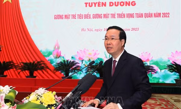 Chủ tịch nước dự lễ tuyên dương Gương mặt trẻ tiêu biểu toàn quân 2022