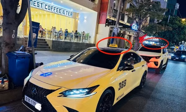 Hàng loạt xe hạng sang gắn mào taxi diễu phố phản cảm ở Bình Dương