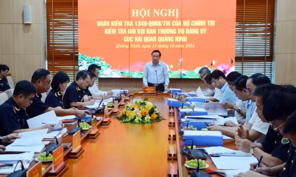 Đoàn Kiểm tra của Bộ Chính trị làm việc với Ban Thường vụ Đảng ủy Cục Hải quan tỉnh