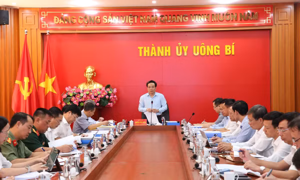 Đoàn Kiểm tra của Bộ Chính trị làm việc với Ban Thường vụ Thành ủy Uông Bí