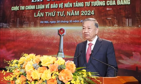 Phát biểu của Tổng Bí thư, Chủ tịch nước Tô Lâm tại Lễ trao giải Cuộc thi chính luận về Bảo vệ nền tảng tư tưởng của Đảng lần thứ Tư, năm 2024