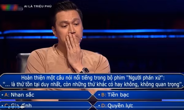 Diễn viên Việt Anh thắng 60 triệu đồng ở Ai là triệu phú