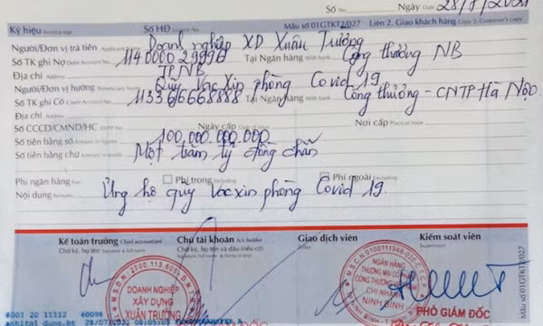 Quỹ vaccine có hơn 8.400 tỷ đồng, một doanh nghiệp tư nhân ủng hộ 100 tỷ đồng