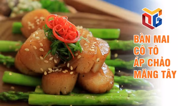 Bàn mai Cô Tô áp chảo măng tây