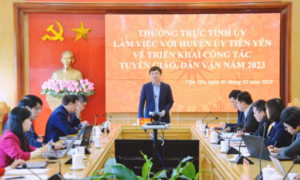 Phó Bí thư Thường trực Tỉnh ủy Ngô Hoàng Ngân làm việc với Huyện ủy Tiên Yên