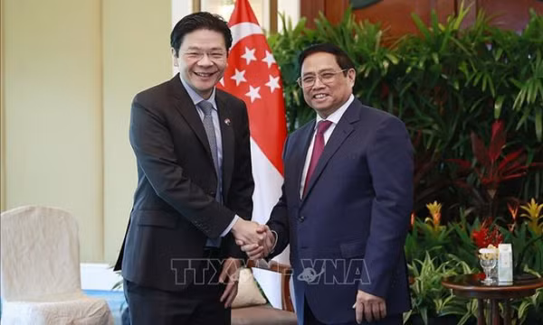 Thủ tướng Phạm Minh Chính tiếp Phó Thủ tướng Singapore Lawrence Wong