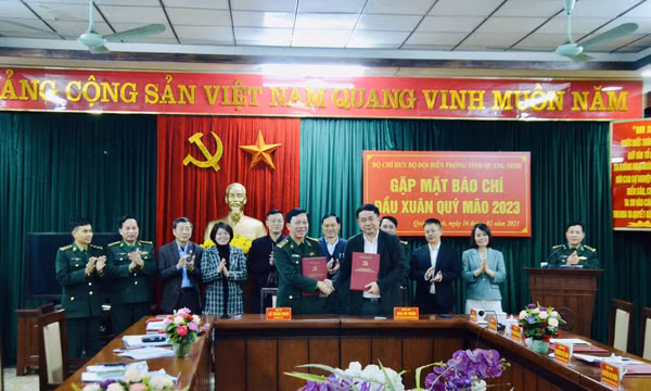 Bộ Chỉ huy BĐBP tỉnh: Gặp mặt báo chí và Ký kết chương trình phối hợp năm 2023