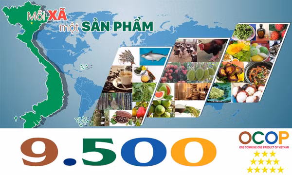 9.500 - là tổng số sản phẩm thuộc Chương trình OCOP đạt từ 3 sao trở lên trên toàn quốc năm 2023