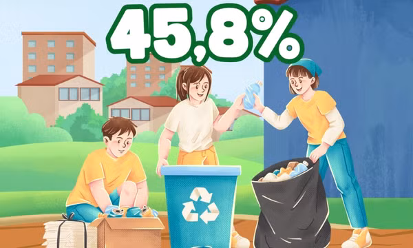 45,8% - là tỷ lệ chất thải rắn sinh hoạt được tái chế, tái sử dụng, đốt, đốt thu hồi năng lượng trên địa bàn tỉnh