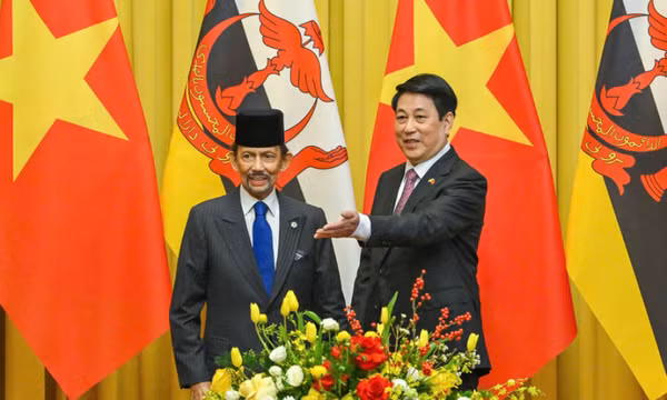 Chủ tịch nước Lương Cường đã hội đàm với Quốc vương Brunei