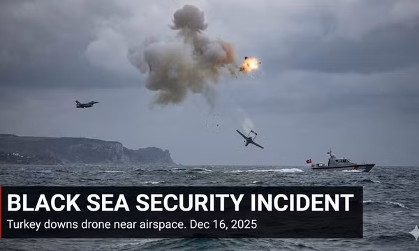 Thổ Nhĩ Kỳ bắn hạ drone tiếp cận không phận từ Biển Đen