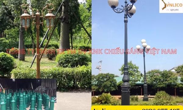 Trụ đèn sân vườn trang trí chiếu sáng ngoài trời bền đẹp xu hướng