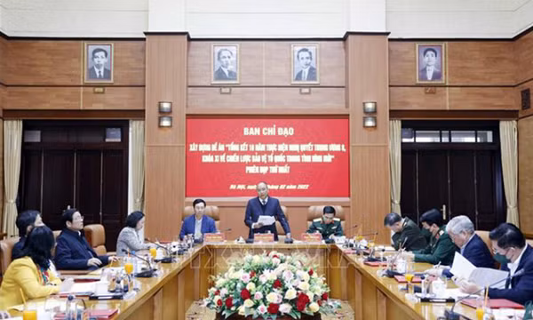 Tổng kết thực hiện Nghị quyết về Chiến lược bảo vệ Tổ quốc trong tình hình mới bảo đảm chất lượng, tiến độ