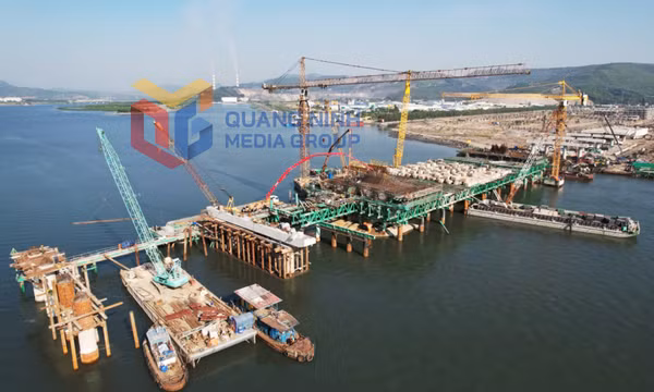 Thi công cầu Cửa lục 3, tháng 10-2020