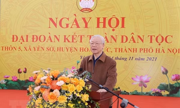 Tổng Bí thư dự Ngày hội Đại đoàn kết toàn dân tộc tại xã Yên Sở
