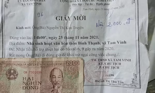 Vụ hỗ trợ thiệt hại do bão chỉ 2.000 đồng ở Quảng Nam: Thêm 30 hộ nhận dưới 10.000 đồng