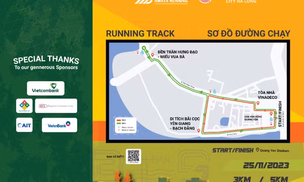 Amata Running – Con đường di sản Bạch Đằng 2023: Giải chạy đầu tiên tại TX Quảng Yên, tỉnh Quảng Ninh