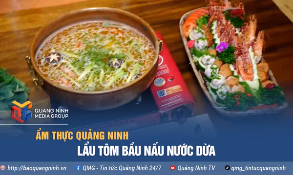 Lẩu tôm bầu nấu nước dừa