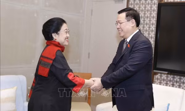 Chủ tịch Quốc hội Vương Đình Huệ hội kiến Chủ tịch đảng Dân chủ Indonesia Đấu tranh