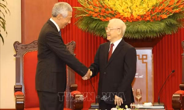 Tổng Bí thư Nguyễn Phú Trọng tiếp Thủ tướng Singapore Lý Hiển Long