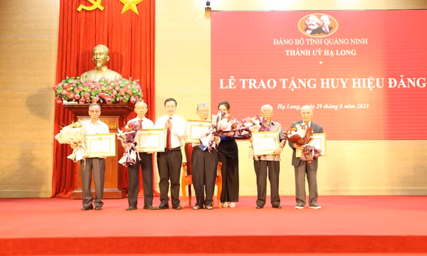 Thành ủy Hạ Long trao tặng Huy hiệu Đảng đợt 2/9/2023