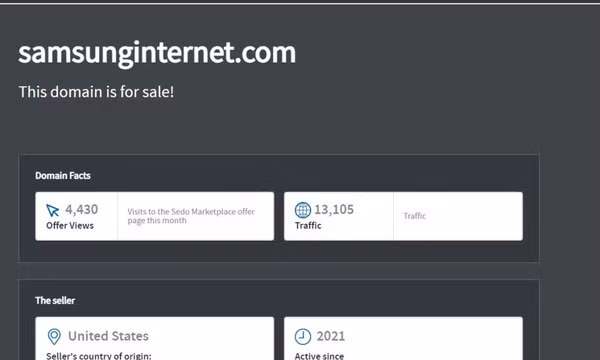 Bề thế như Samsung nhưng cũng có lúc quên gia hạn tên miền website