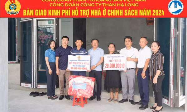 Công đoàn TKV: Trao kinh phí hỗ trợ CNLĐ xây dựng nhà ở “Mái ấm công đoàn”