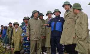 Phó Thủ tướng Chính phủ Vương Đình Huệ kiểm tra, chỉ đạo công tác phòng chống mưa bão tại TX Quảng Yên
