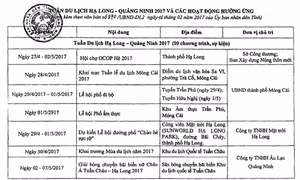 Các hoạt động hưởng ứng Tuần Du lịch Hạ Long – Quảng Ninh 2017