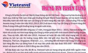 Vietravel - Chi nhánh Quảng Ninh tuyển dụng nhân sự