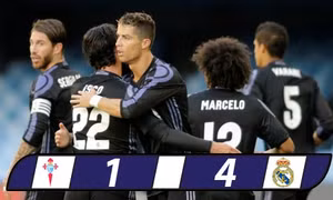 Ronaldo lập cú đúp, Real chạm 1 tay vào chức vô địch