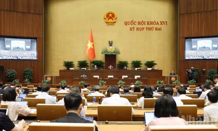 Quốc hội họp phiên sáng 19/10. (Ảnh: DUY LINH)