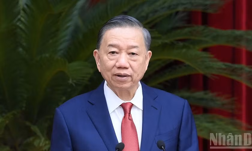 Tổng Bí thư, Chủ tịch nước Tô Lâm phát biểu bế mạc Hội nghị. (Ảnh: ĐĂNG KHOA)