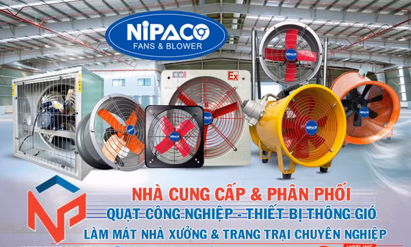 Quạt hút công nghiệp NIPACO – Giải pháp hút hơi nóng, hút bụi chuyên nghiệp cho nhà xưởng
