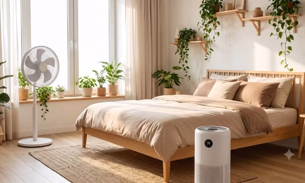 Quạt điện và máy lọc không khí: Bộ đôi hoàn hảo cho phòng ngủ